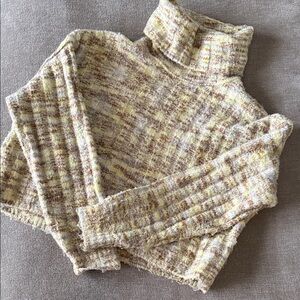 American Eagle Outfitters Turtleneck Sweater - Cream and Brown